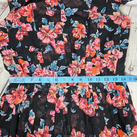 Halogen Pleated Black‎ Floral Dress 8 - Picture 8 of 9